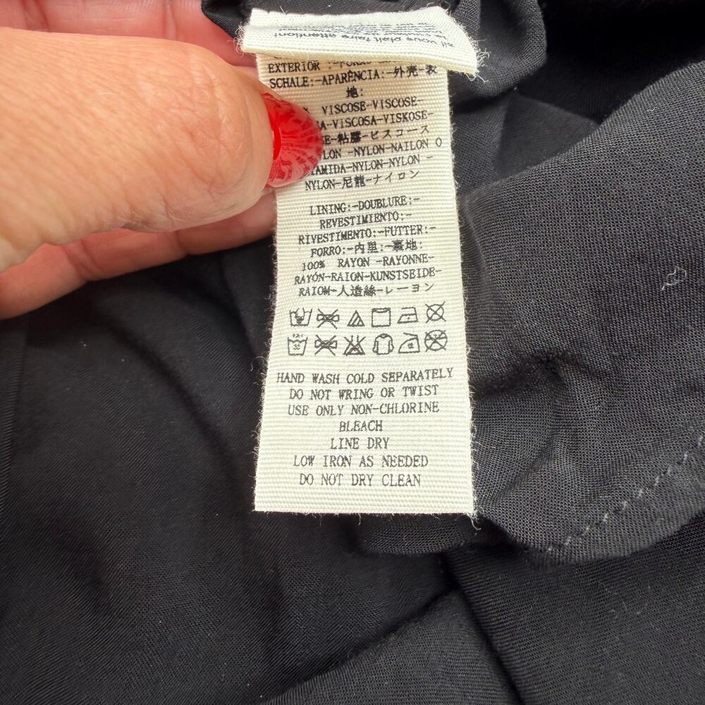 Free People Misha Velvet Mini Dress BLK Floral XS Whimsygoth Romantic Twee Y2K - Picture 12 of 12